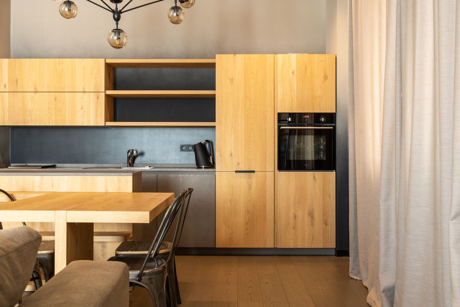 Modern finished custom kitchen interior